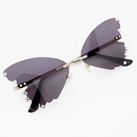 Butterfly Studded Gold Frame Sunglasses