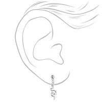 Silver Snake & Hoop Stud Earrings - 3 Pack