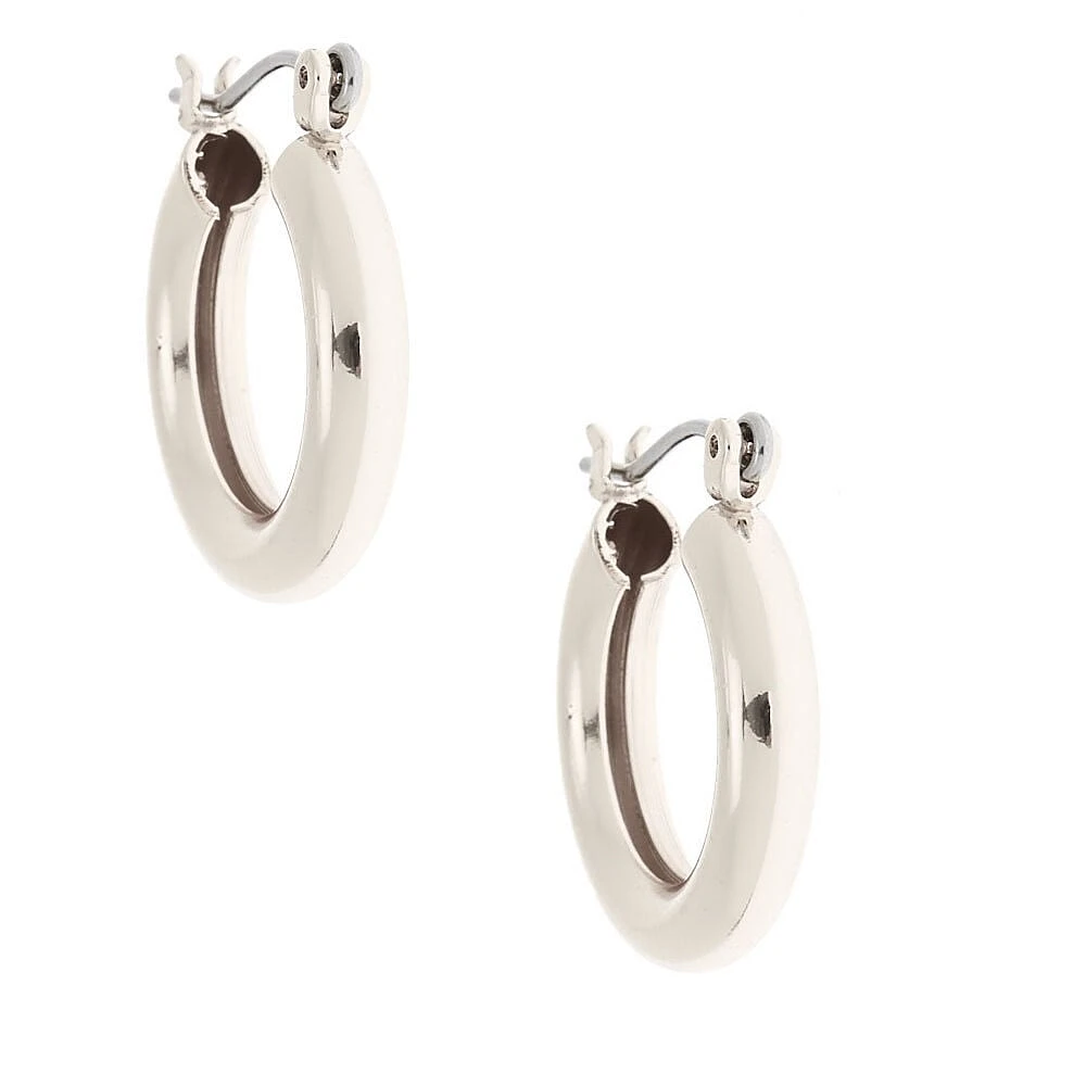 Silver-tone 20mm Tube Hoop Earrings