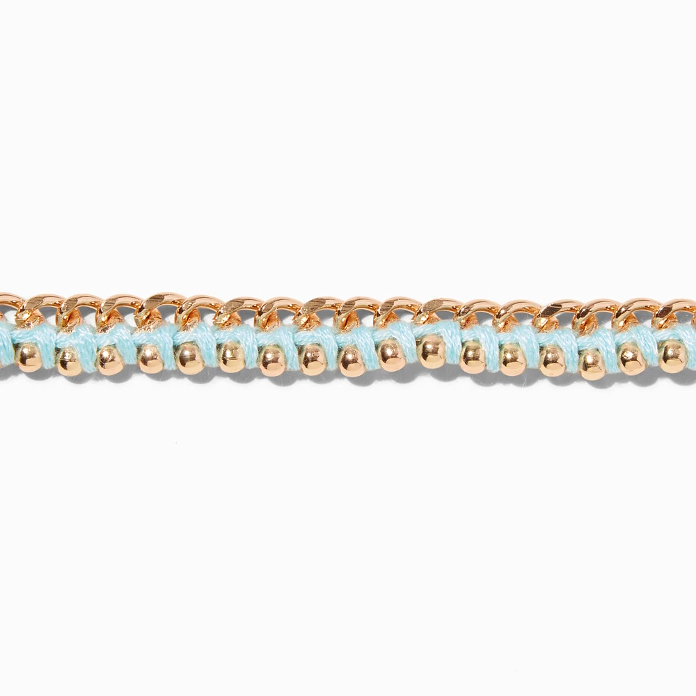 Gold-tone & Chunky Woven Chain Bracelet