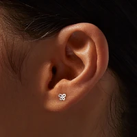 C LUXE by Claire's Sterling Silver Cubic Zirconia 10mm Round Butterfly Stud Earrings