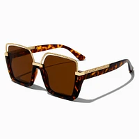 Gold-tone Browline Chunky Tortoiseshell Sunglasses