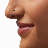 Silver-tone Titanium 20G Nose Studs & Twisted Hoop - 3 Pack