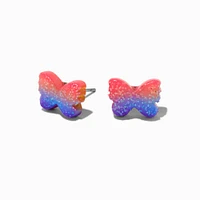 Glitter Ombré Butterfly Stud Earrings