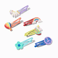 Claire's Club Rainbow Unicorn Snap Hair Clips - 6 Pack