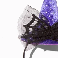 Purple Witch Hat Tulle Spiderweb Headband