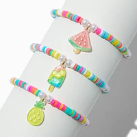 Claire's Club Bright Ice Pop Charm Stretch Bracelets - 4 Pack