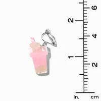 Pink Milkshake Glow In The Dark 1" Clip-On Drop Earrings