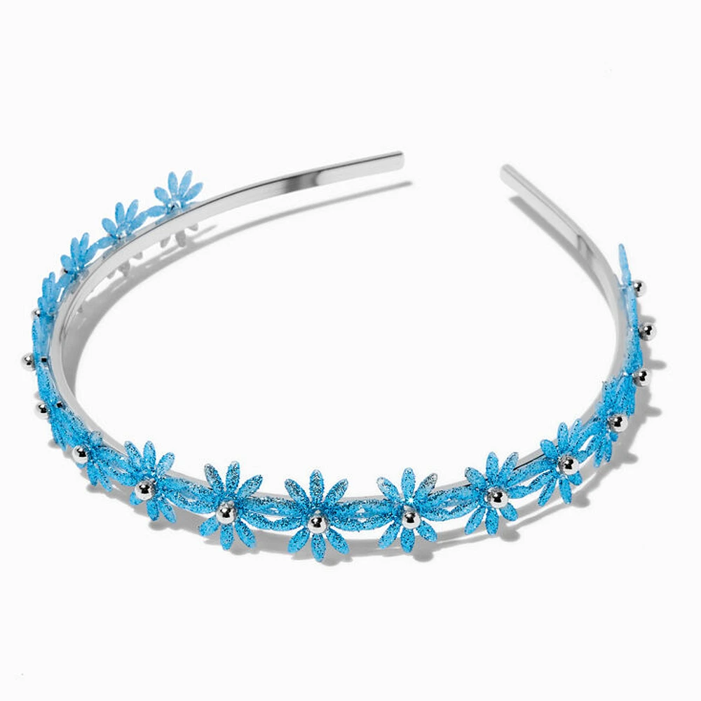 Claire's Club Blue Flower Metal Headband