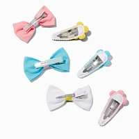 Claire's Club Daisy & Bow Mixed Snap Hair Clips - 6 Pack