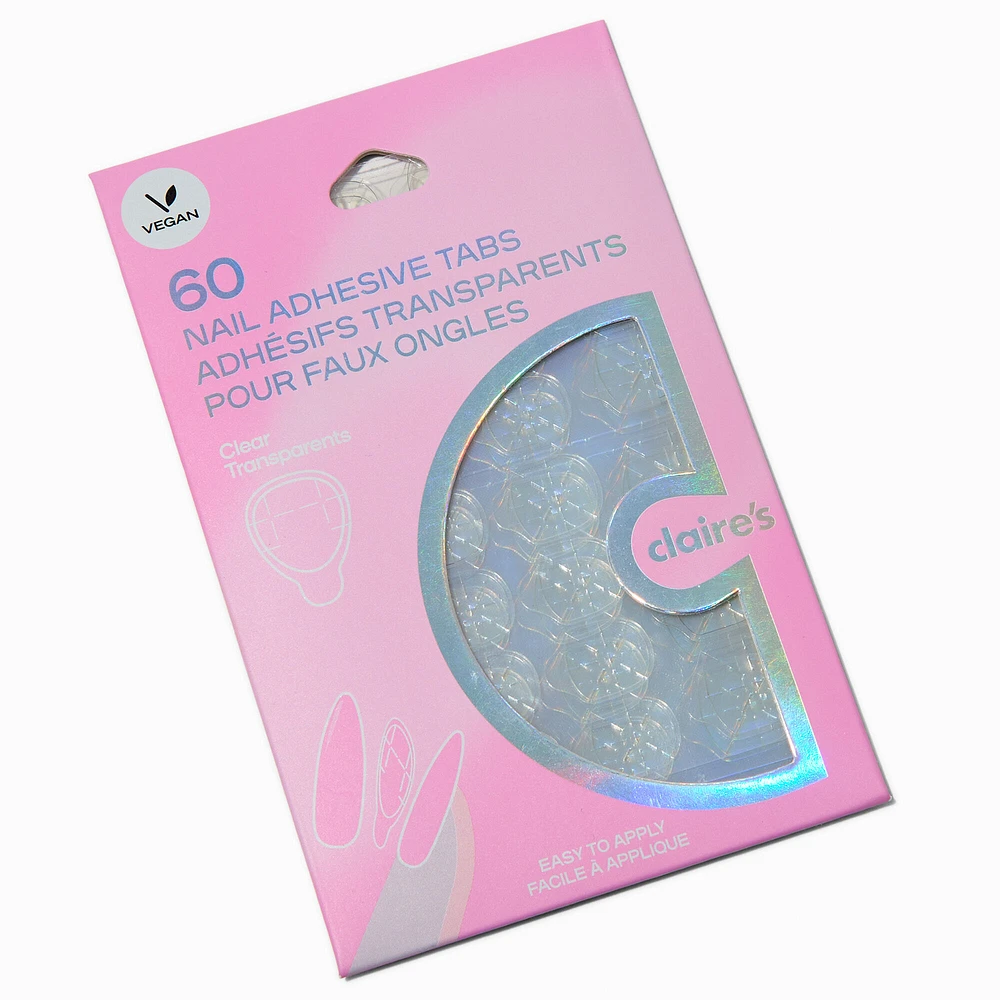 Vegan Faux Nail Clear Adhesive Tabs - 60 Pack