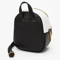 Black & White Colorblock Crossbody Backpack