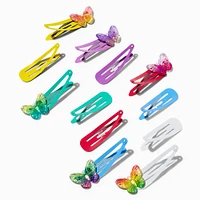 Holographic Rainbow Butterfly Snap Hair Clips - 12 Pack