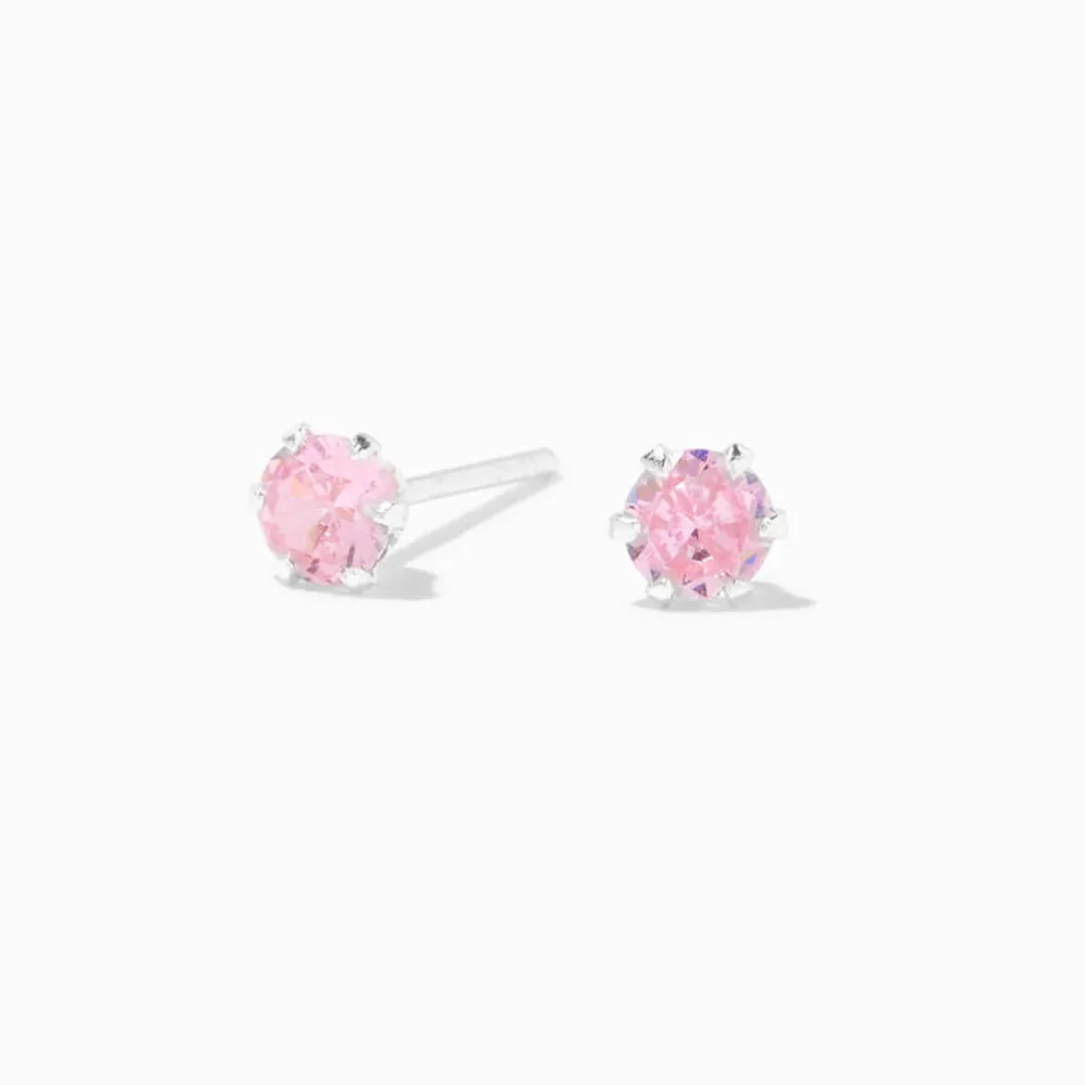 4mm Cubic Zirconia Stud Earrings in Sterling Silver