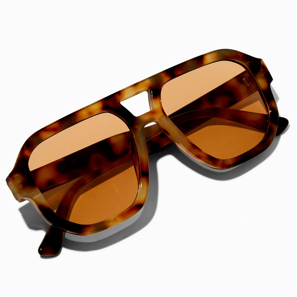 Brown Tortoiseshell Aviator Sunglasses