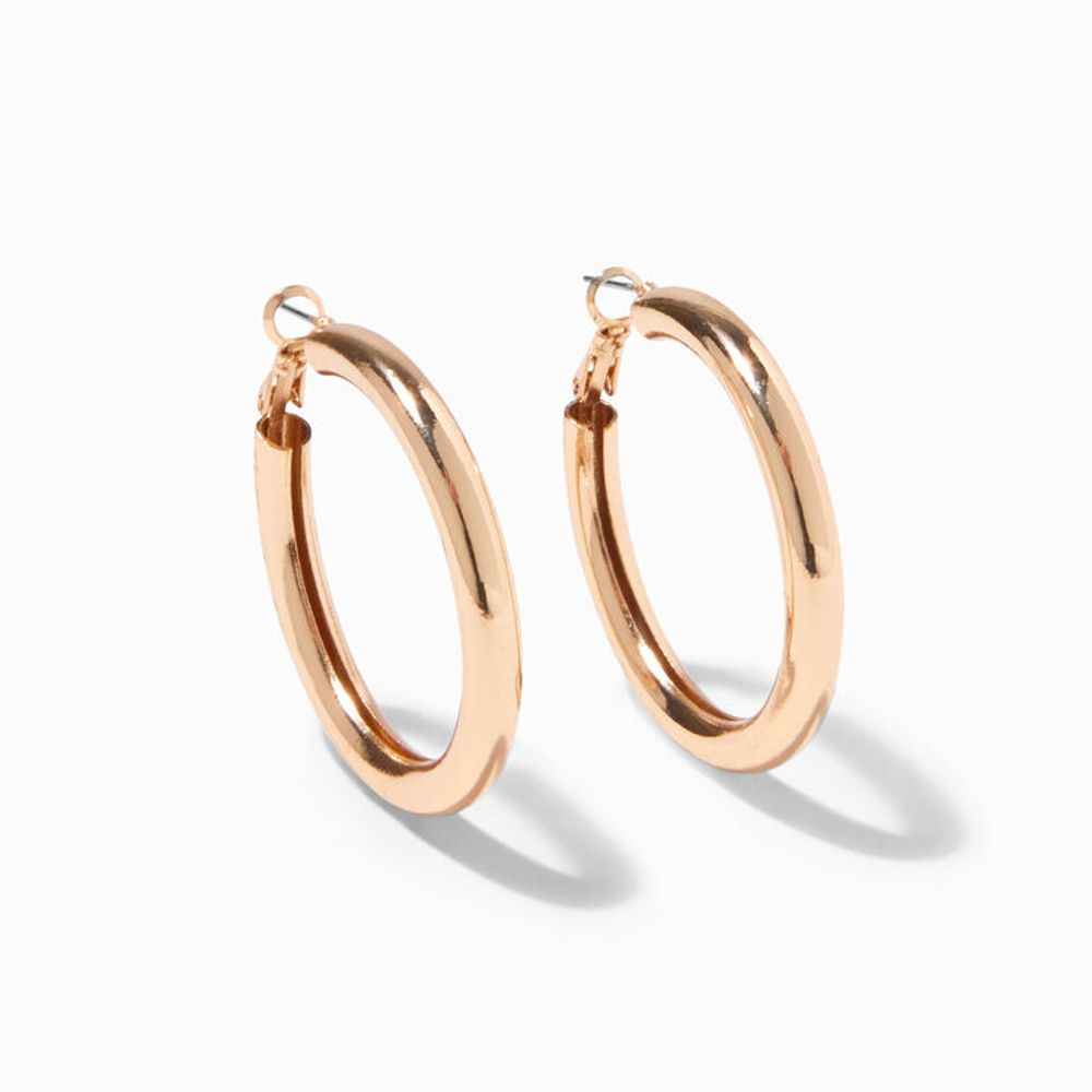 Gold Tube 40MM Hoop Earrings