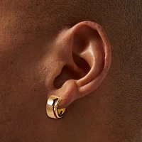 Gold-tone 10MM Wide Hoop Earrings