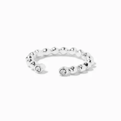 Silver Bubble Open Front Crystal Toe Ring