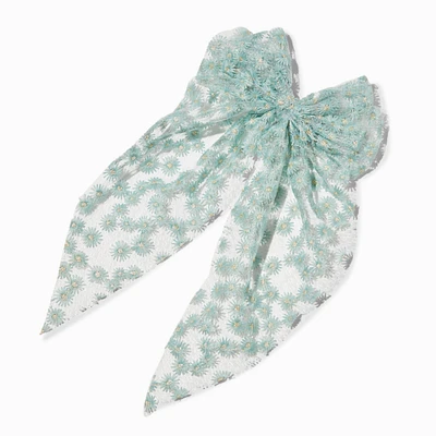 Mint Green Daisy Lace Hair Bow