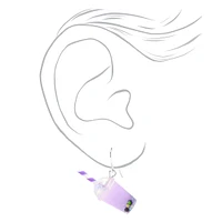Purple 1" Bubble Tea Drop Earrings