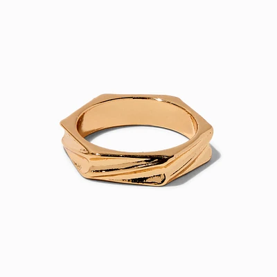 Gold-tone Textured Bolt Ring