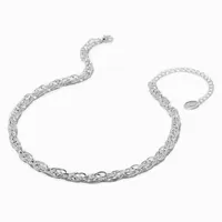 Silver-tone Twisted Rope Chain Necklace