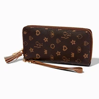 Brown & Black Status Icons Wristlet Wallet