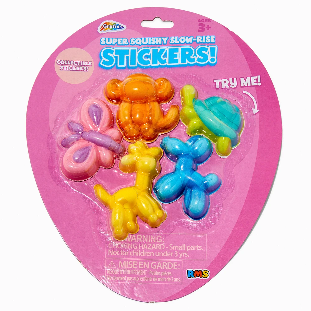 Grafix® Balloon Animal Super Squishy Slow-Rise Stickers - 5 Pack