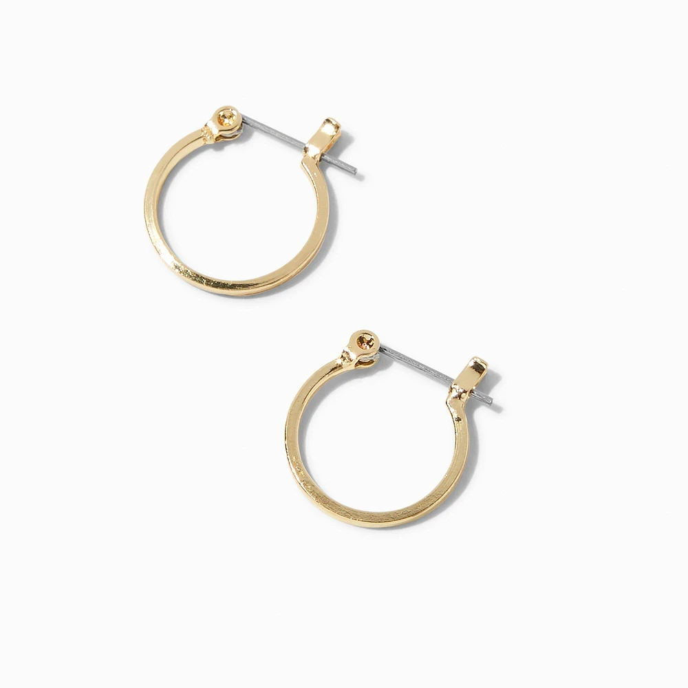 Gold-tone Squared 15mm Hoop Earrings