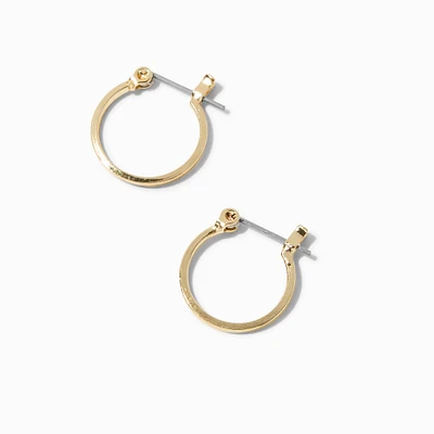 Gold-tone Squared 15mm Hoop Earrings