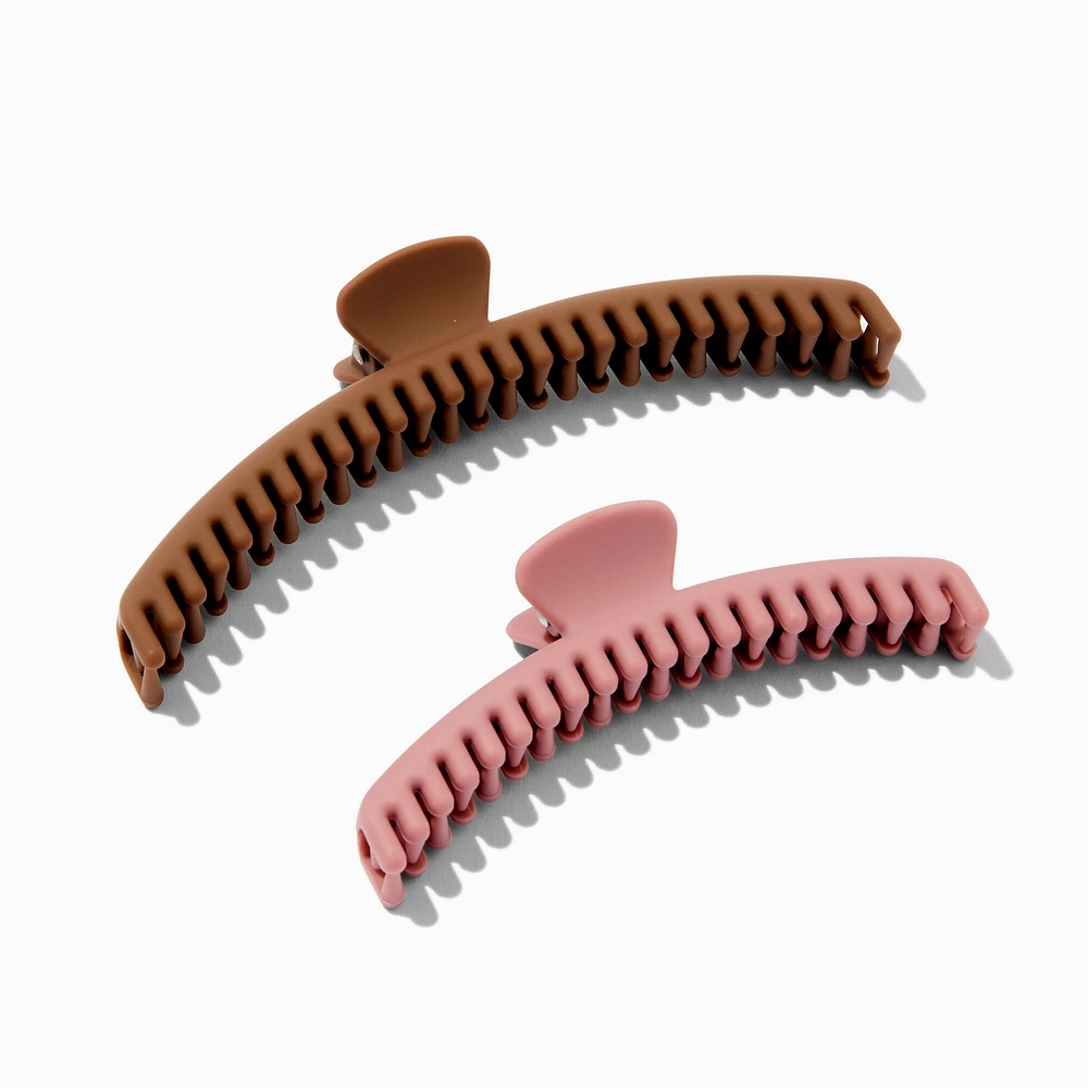 Matte Mauve Athletic Hair Claws - 2 Pack