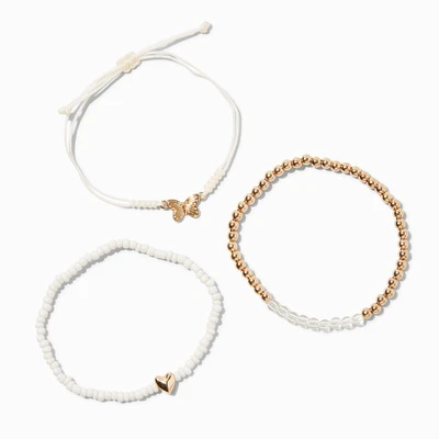 April Birthstone Beaded Stretch Bracelets - 3 Pack