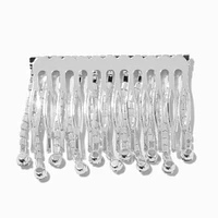 Silver-tone Rhinestone Fringe Hair Comb