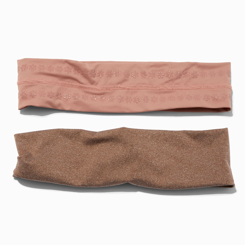 Brown & Mauve Athletic Headwraps - 2 Pack