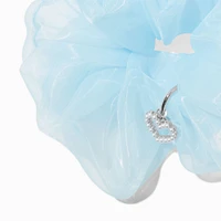 Light Organza Heart Charm Hair Scrunchie