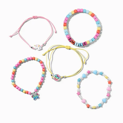 Mixed Pastel Bracelet Set - 5 Pack