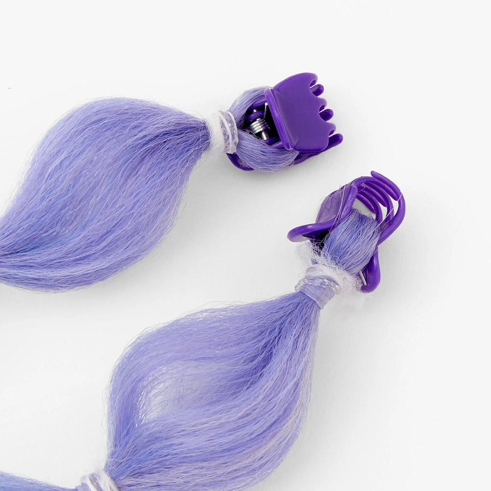 Purple & Red Ombré Bubble Braid Faux Hair Clip In Extensions - 2 Pack