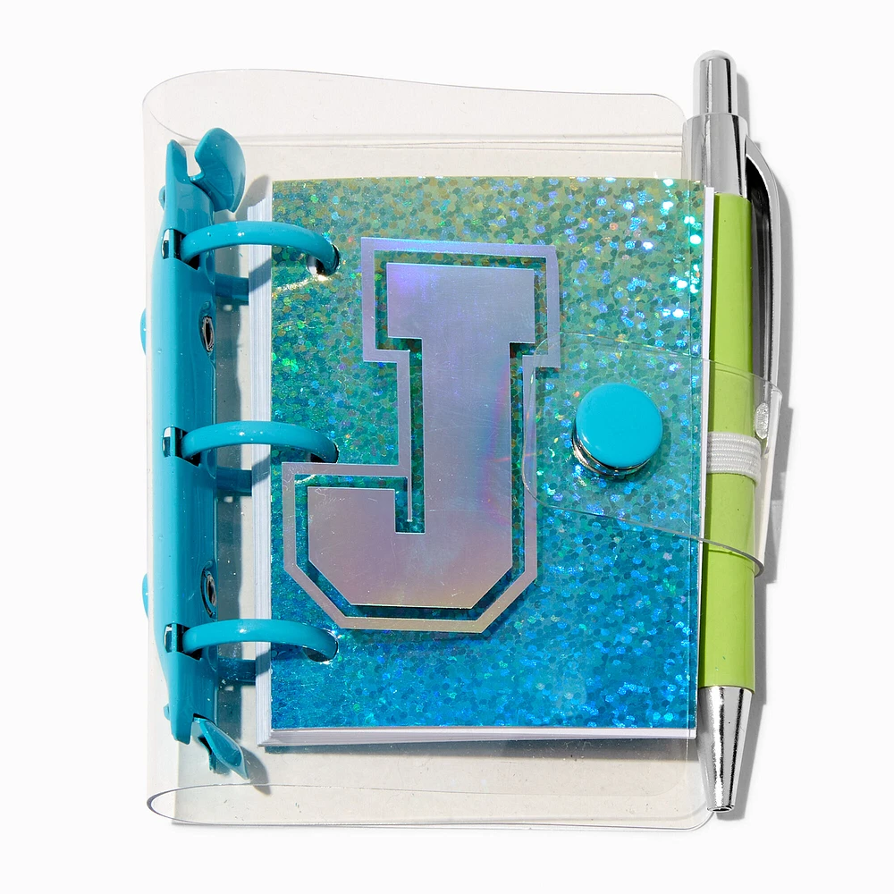 Mini Initial Glitter Diary - J