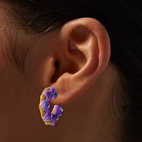 Glow in the Dark Purple Mochi Donut Hoop Earrings