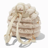 Ivory Furry Backpack