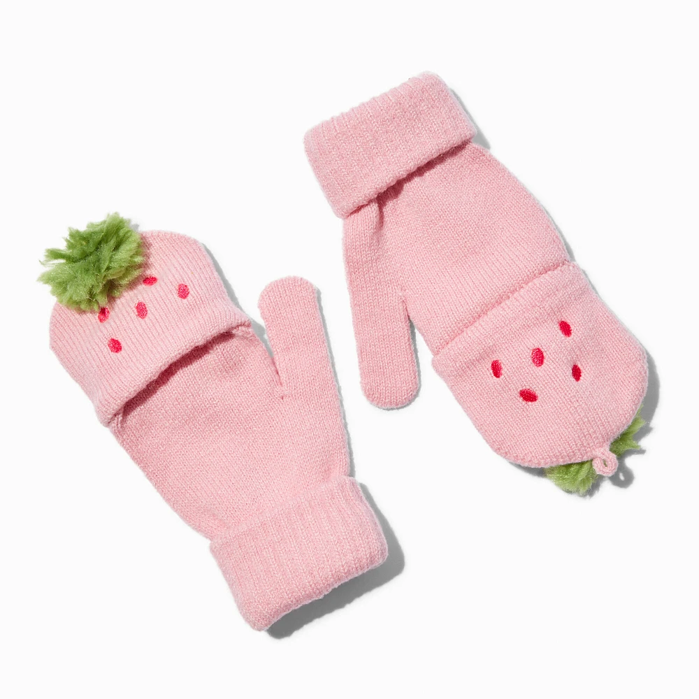 Pink Strawberry Convertible Gloves