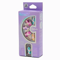 Chrome Floral Short Almond Vegan Faux Nail Set - 24 Pack