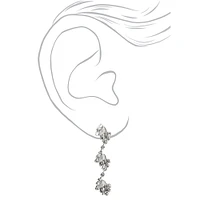 Silver Rhinestone Eye Leaf Jewelry Set - 2 Pack