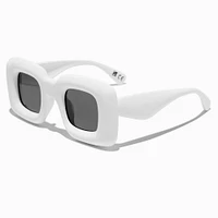 White Puffy Rectangle Sunglasses