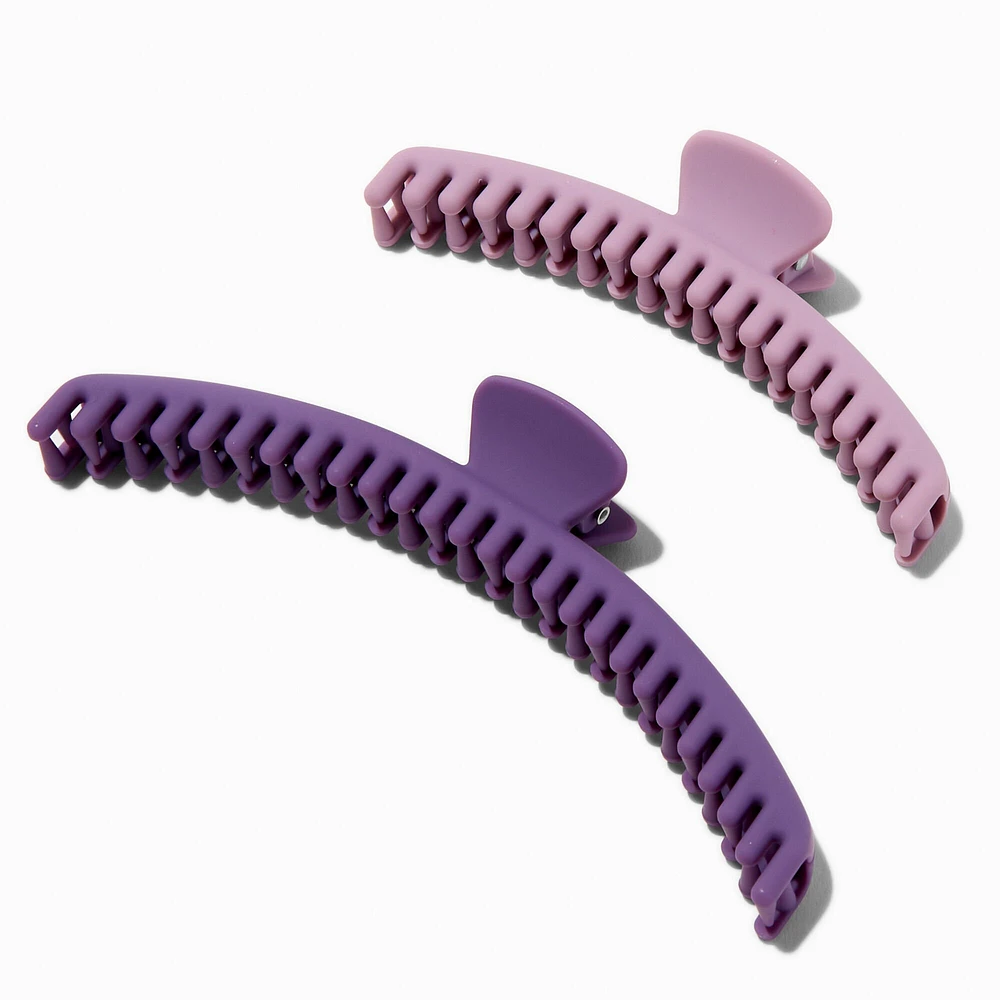 Matte Purple Athletic Hair Claws - 2 Pack