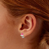 Pink UV Color-Changing Watermelon Clip-On Earrings