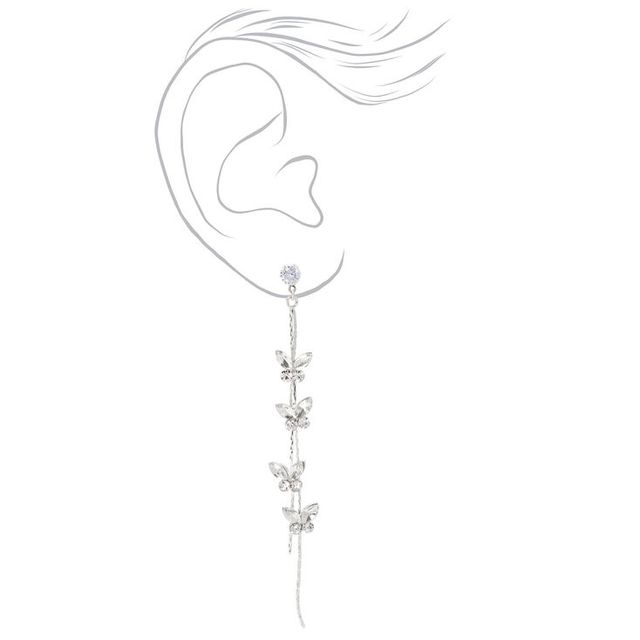 Gold 1.5 Butterfly Drop Earrings