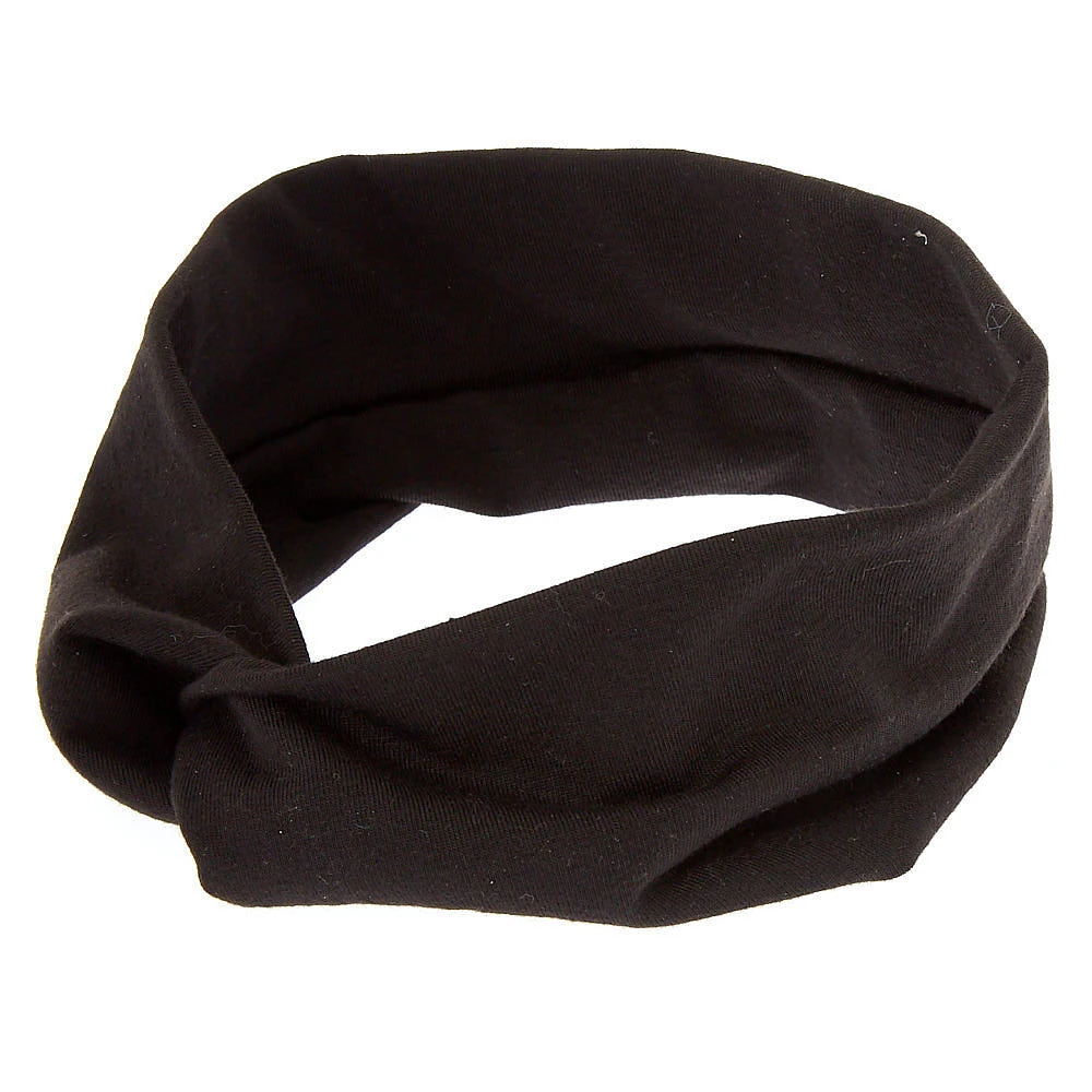 Wide Jersey Twisted Headwrap - Black