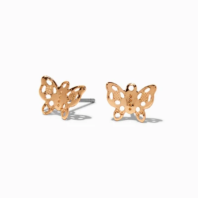 Gold-tone Butterfly Stud Earrings