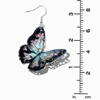 Black Filigree Butterfly 3D 2" Drop Earrings